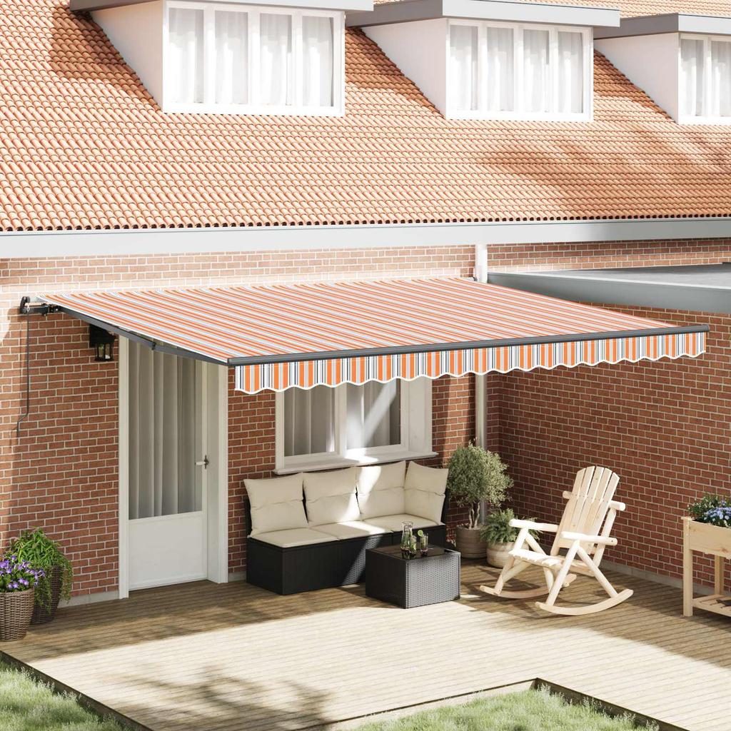 Retractable Awning Multicolor 450 X 350 Cm