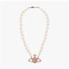 Vivienne Westwood One Row Pearl Bass Relief Choker Necklace 63010106 02g128