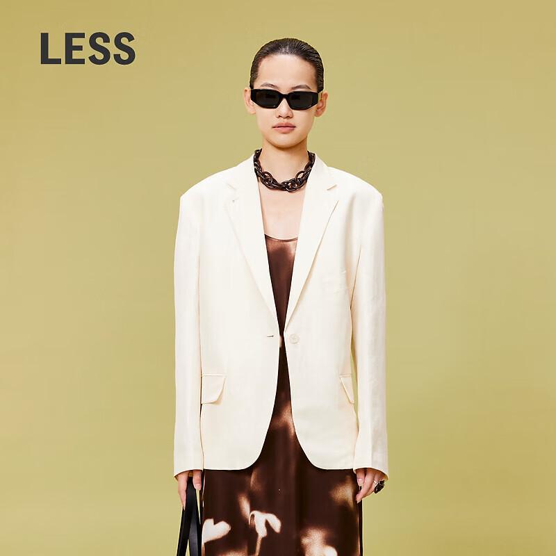 LESS Casual Loose Fit Linen Blend Blazer L