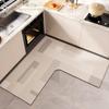 100*100CM L-förmige Kieselgur Eckwasserabsorbierende Bodenmatte, Haushalt Wasserabsorbierend, Ölabsorbierend und Rutschfest Küchenmatte