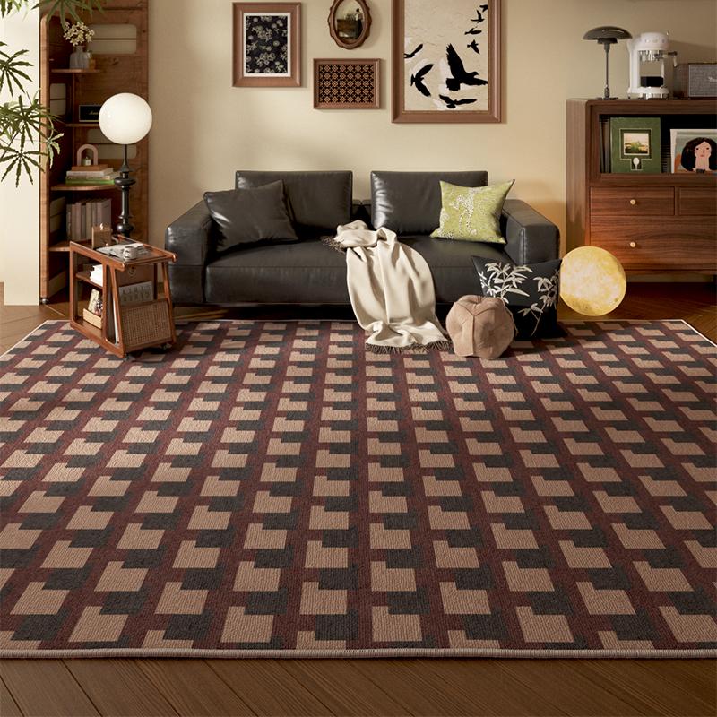 Large Area Rugs for Bedroom French Retro Style Living Room Decoration Carpet Washable Study Floor Mat Anti-slip Bedside Soft Rug