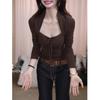Spicy Girl Square Neck Long Sleeve Slim Fit T-shirt for Women – Early Autumn Cotton Base Layer