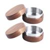 Wooden Ashtray with Lid, Windproof and Odor‑resistant (silver, Set of 2)