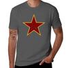 Vintage look Red and Gold Star TShirt All Weather Casual Short Sleeve