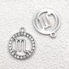 Zodiac Diamond-Studded Round Pendant Jewelry Set: Keychain, Bracelet, Necklace, Earrings