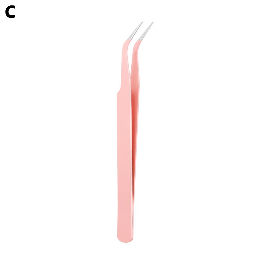 

Пинцеты для ресниц Сталь Цветные Инструменты для DIY наращивания ресниц Накладные пинцеты Аппликатор для ресниц Eyela A4X6 pink-One size