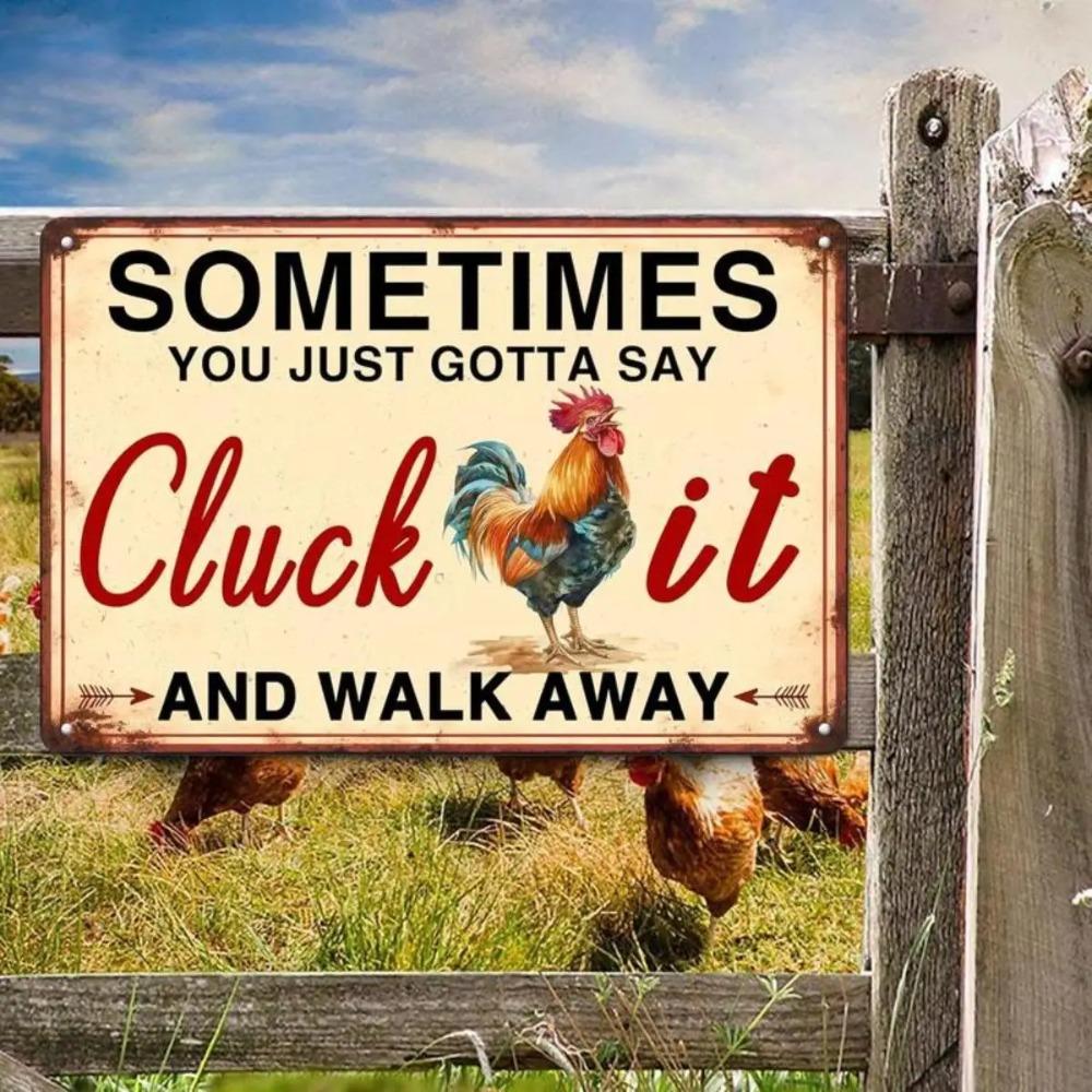 Vintage Chicken Coop Metal Sign Funny Chicken Wall Art for Farmhouse Kitchen Decor 20x30cm