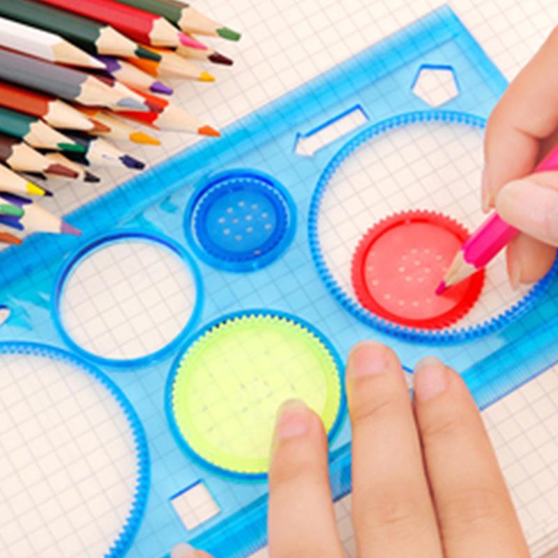 1PC Spirograph Ruler 6 Color Pen Multi-function Oval Geometric Curve Drafting Tools Learning Art Stationery Creative Gift ZYF