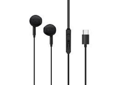 Black Headset + Headset + Microphone Jack Type-c for Smartphone and Tablet