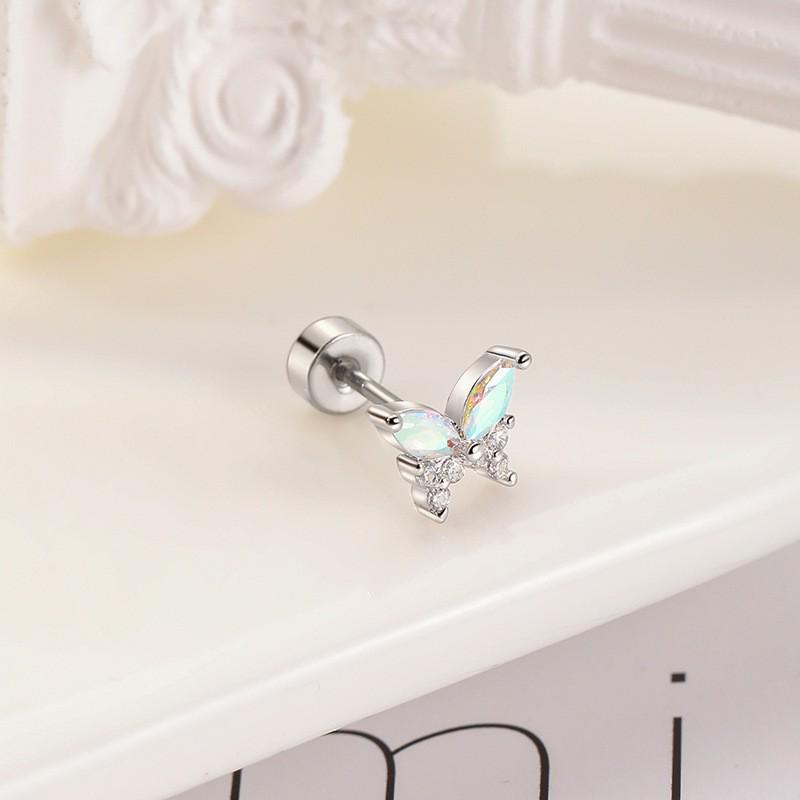 2026 Trendy Butterfly Cubic Zirconia Titanium Tragus Earring for Women
