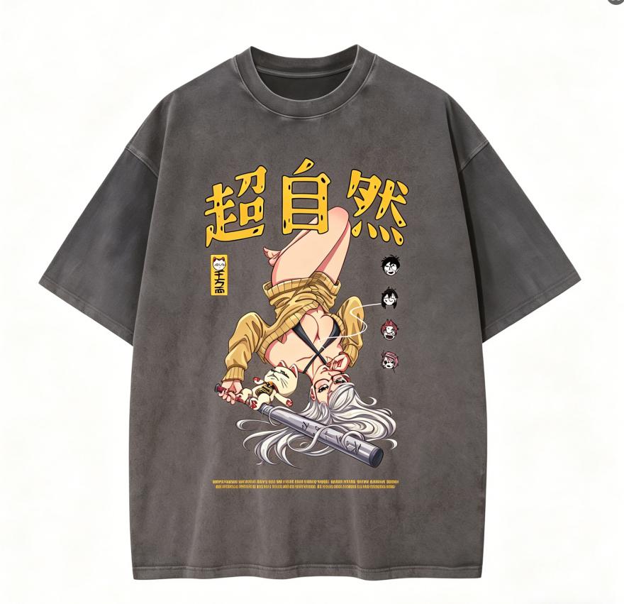 Dan Da Dan Anime Lover Washed T-shirt Year round clothing high quality personality Clothes Plus Size Unisex New Model Couples tee