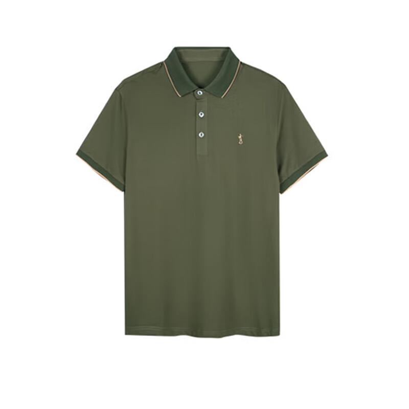 TRIES Men s Summer Business Polo Shirt with Contrast Striped Collar & Sleeves 50