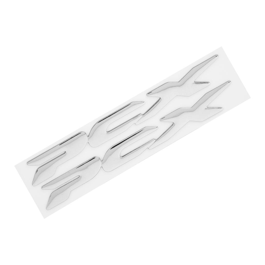 Pair Motorcycle Sticker 3D Flexible Plastics Side of Logo Decal Part for Honda Pcx 150 125 2017‑2019Silver