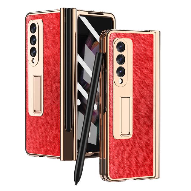 

Магнитный кожаный чехол с покрытием S Pen для Samsung Galaxy Z Fold 4 5G Kickstand 360, полноэкранный защитный чехол для телефона Z Fold 3 For Galaxy Z Fold 3
