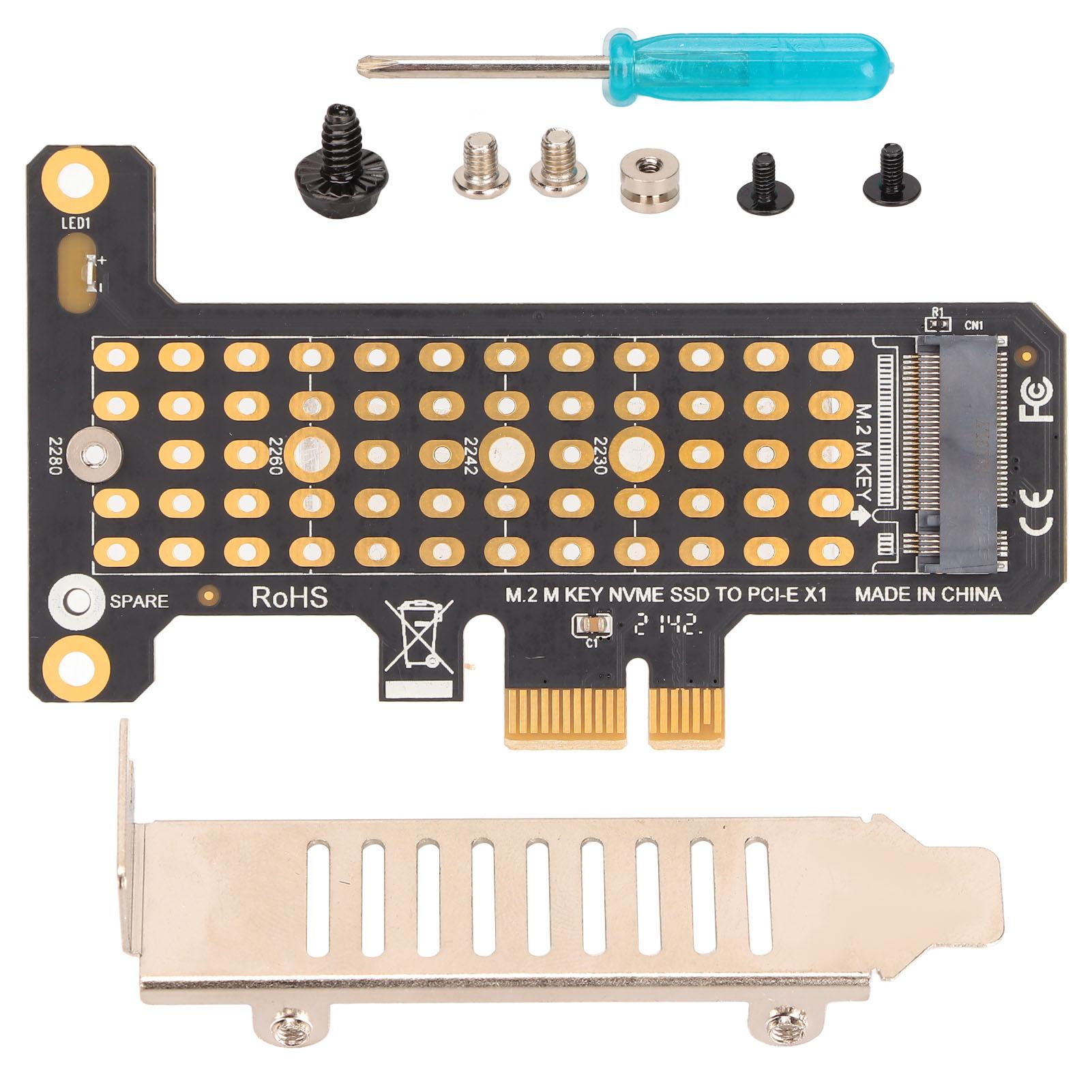 

NVMe M.2 до PCIE X1 Riser Card Алюмінієва конструкція теплообміну Перегородка половинної висоти Адаптер NVMe PCIE