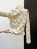 Elegant French Lace Half-high Collar Top with Warm Velvet Lining - Trendy Long-sleeved Socialite Style