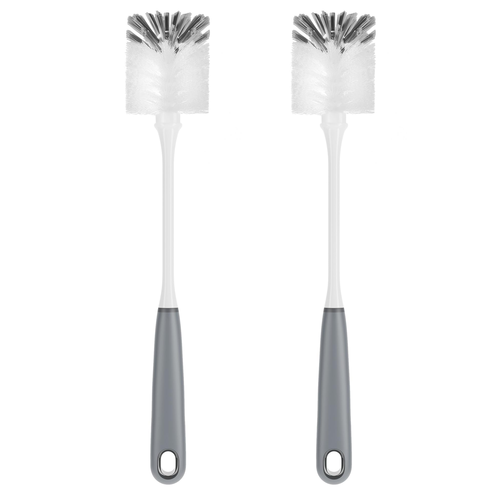

MR.SIGA Long Handle Bottle Brush, Gray, for Cleaning Water Bottles, Long Glasses, and Mug Bottles, Set of 2