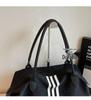 2025 Women's Sporty Korean Striped Minimalist Tote Bag - Large Capacity, Versatile for Travel & Casual Use