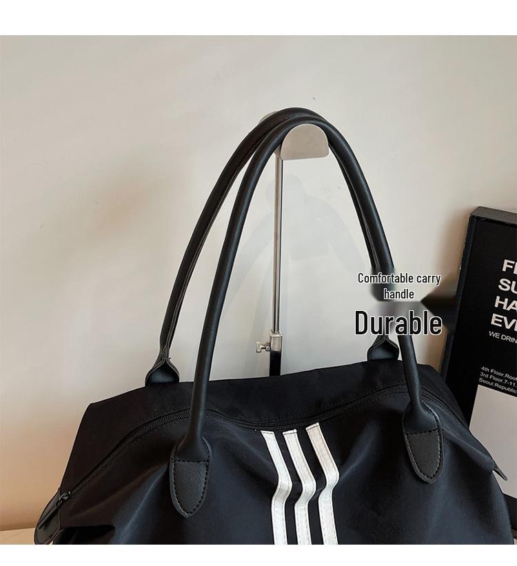 2025 Women's Sporty Korean Striped Minimalist Tote Bag - Large Capacity, Versatile for Travel & Casual Use