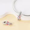 Authentic Original Copper Metal Charm Bead Components Luxury Cartoon Pink Carrot Rabbit Bead Components Compatible With Bracelet High Quality Fine