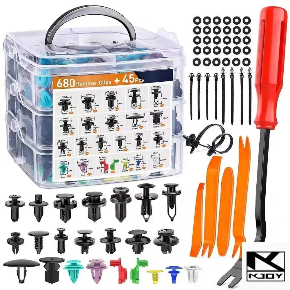 kkjoy Car Repair Fasteners 800/100Pcs Mixed Rivet Clips suit for fender trim panel