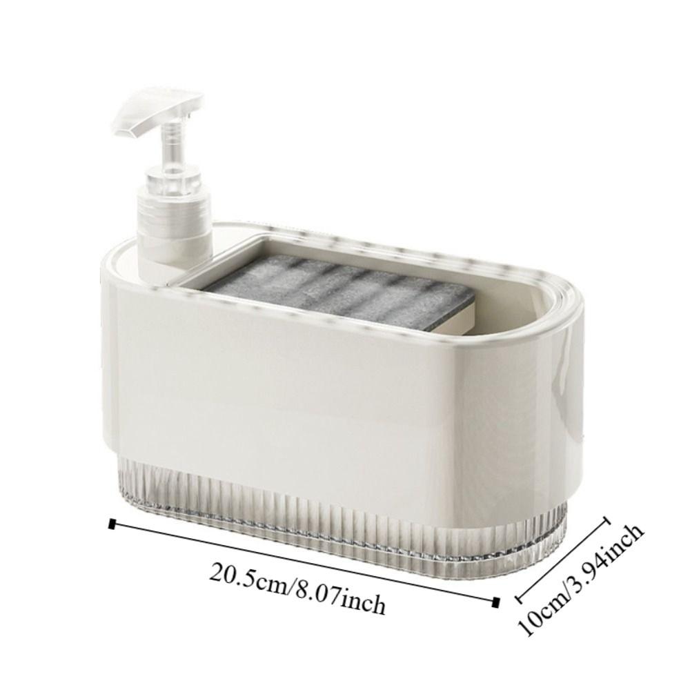 Plastic Kitchen Soap Dispenser with Sponge Holder Manual Press Soap Box  Countertop