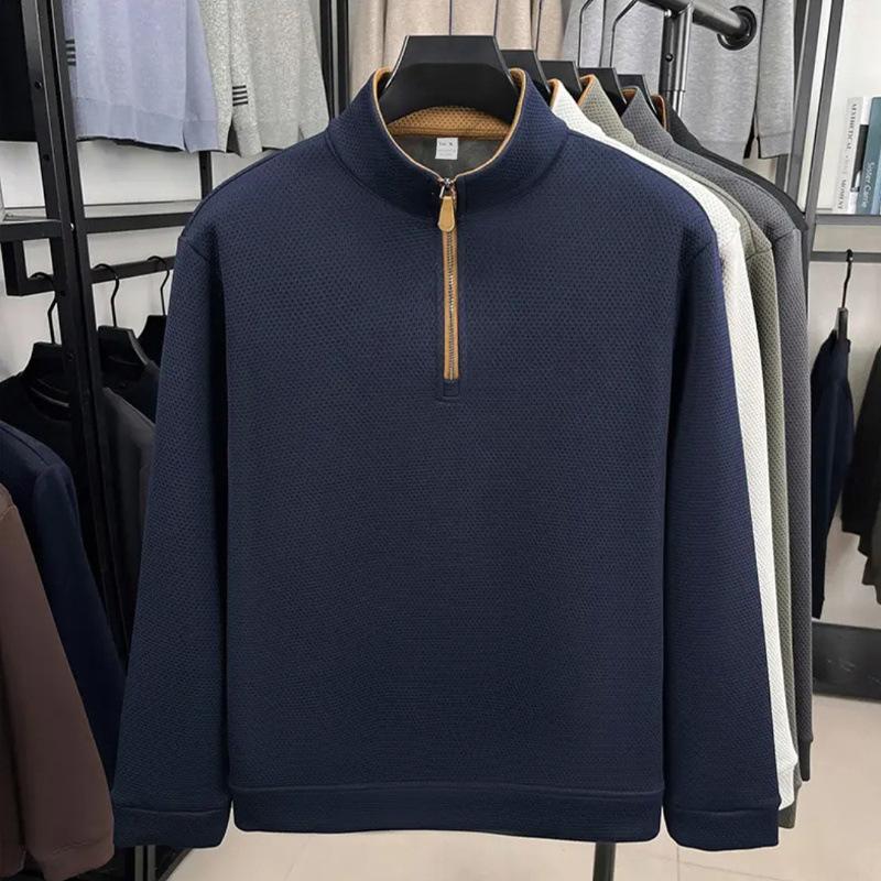 Amerikanischer Herbst Winter Herrenmode Locker Stehkragen Reißverschluss Lässig Pendeln Business Sweatshirt