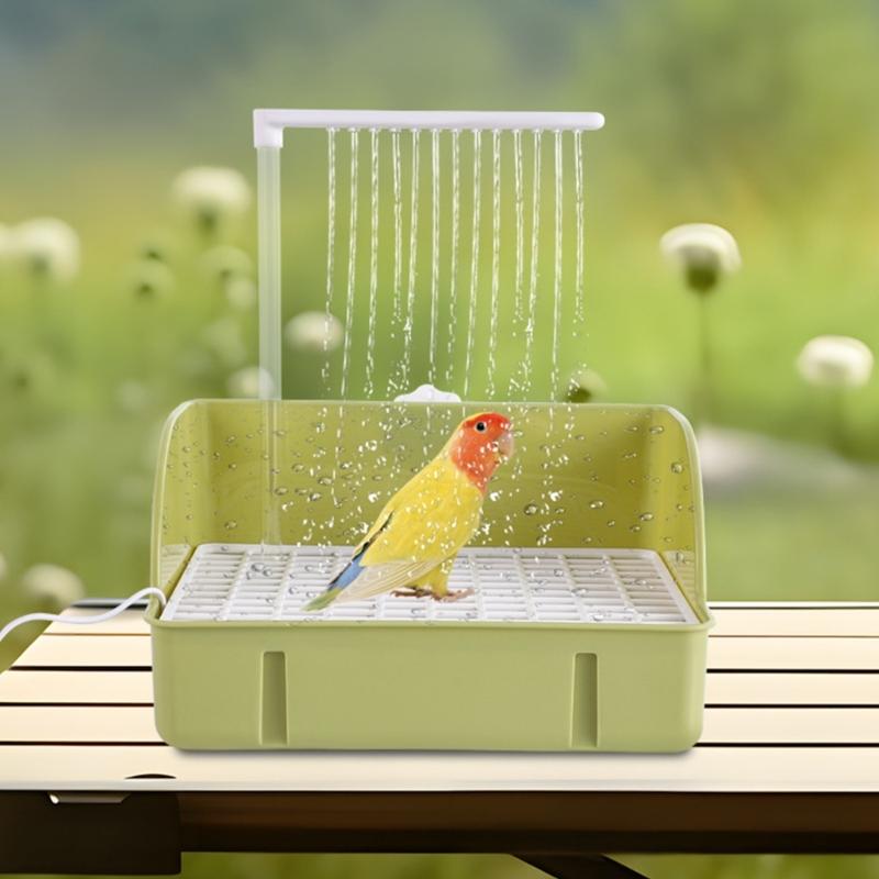Papageien Badeewanne mit leiser Wasserpumpe Vogel Duschstation Vogelbadewanne Leicht zu reinigen für den Innen- und Außenbereich