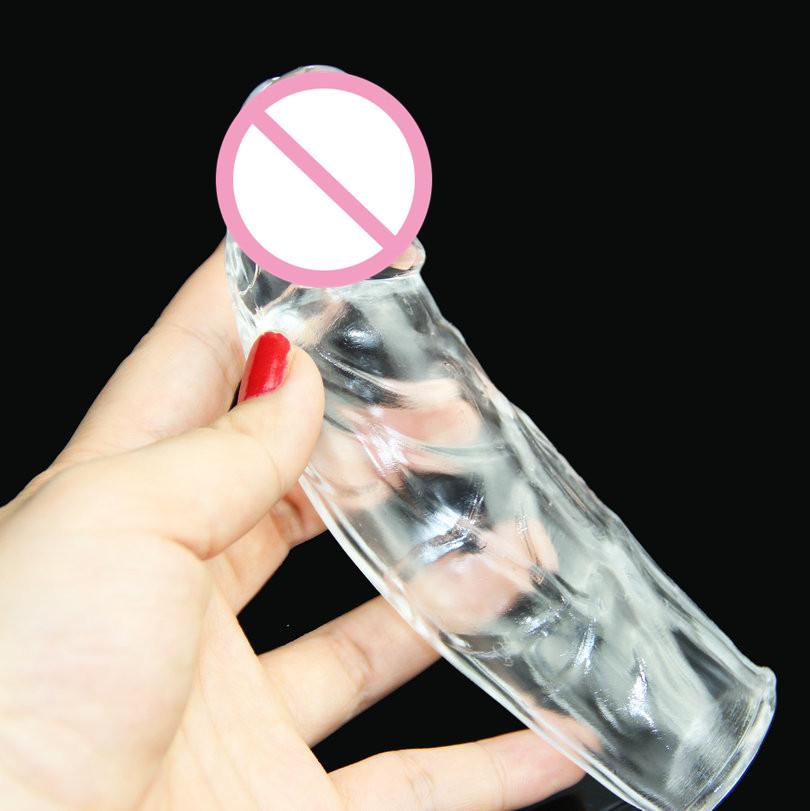 Male Extender Delay Condoms Penis Extension Sleeve Reusable for Men, Realistic Penis Shape Sleeve Bold Cock Ring Adult Sex Toys