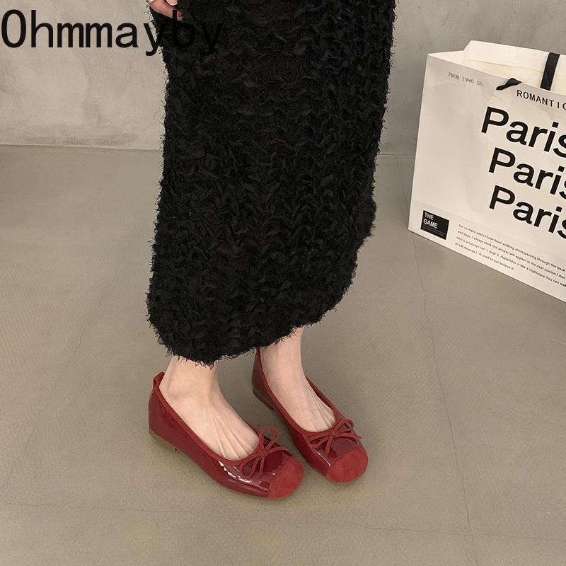 Spring Autumn Butterfly-knot Women Mary Jane Shoes Fashion Shallow Slip On Shoes Concise Soft Sole Flats Shoes