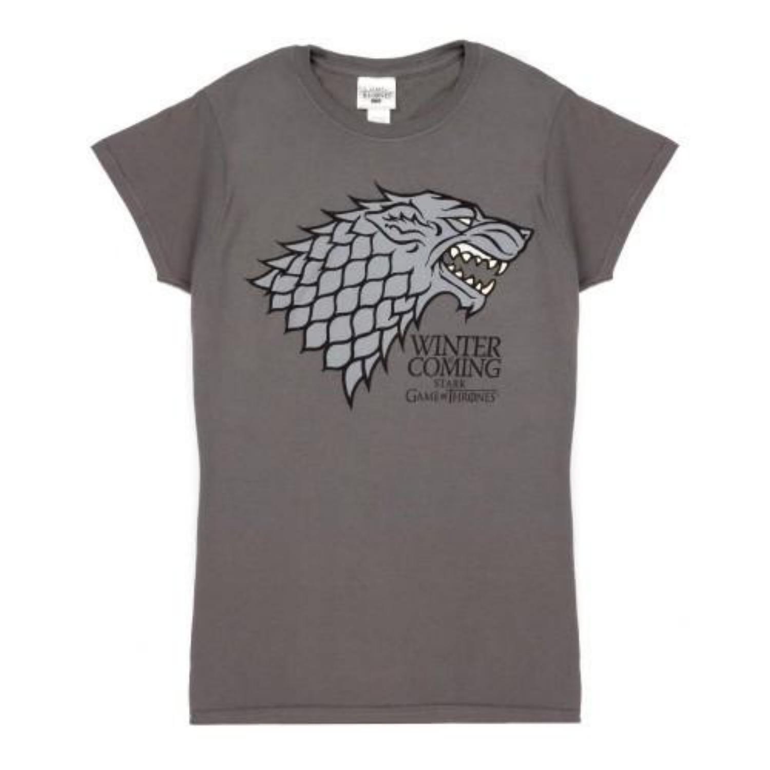 Game of Thrones Womens_Ladies Stark Sigil Winter Is Coming T-Shirt XXXXL