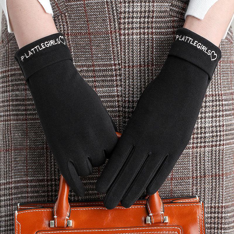 Warm gloves women winter winter outdoor sports cycling thickened touch screen windproof and cold proof