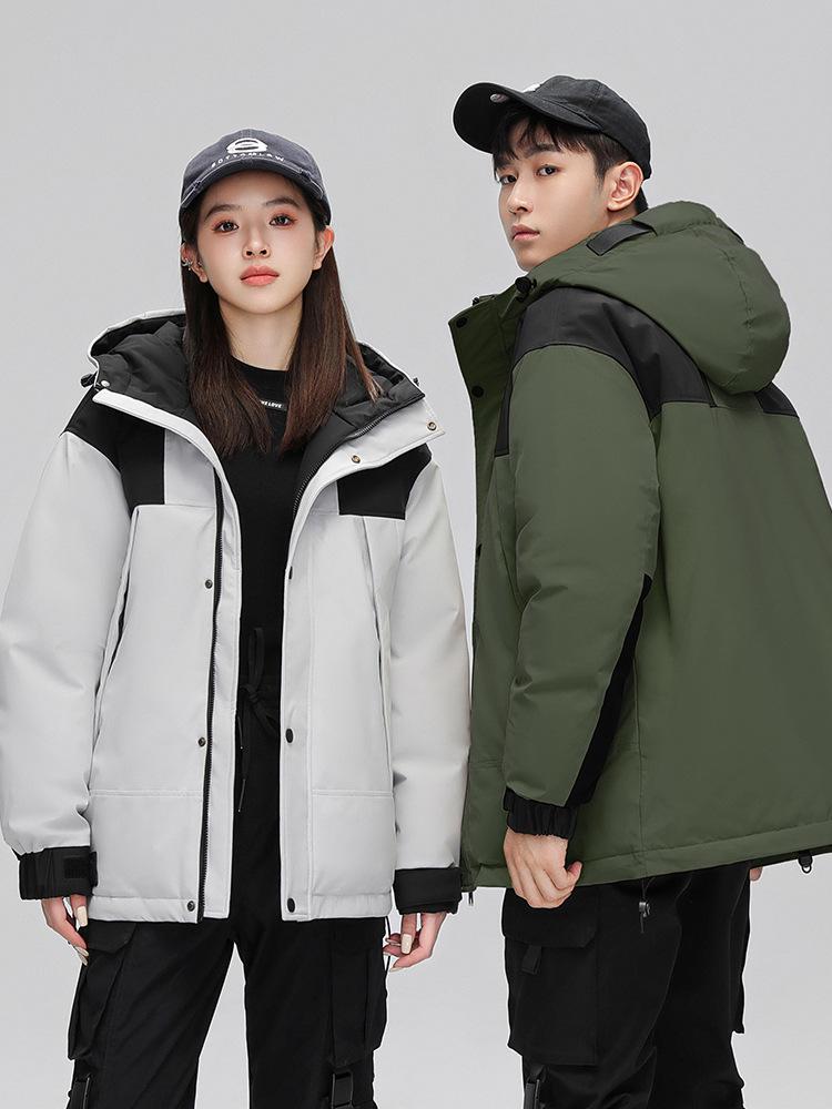 Unisex Hooded Winter Down Jacket 2025: Workwear-Inspired, Thick, Warm, Cold-Protective Outerwear for Skiing