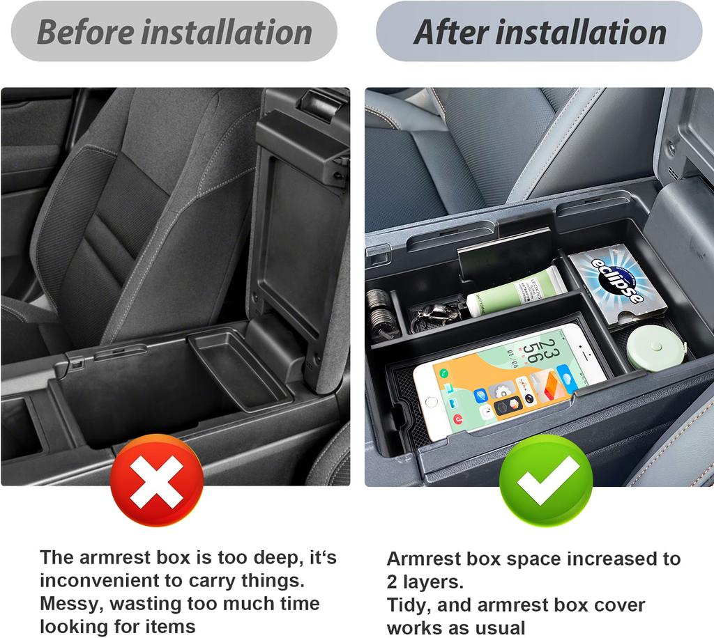 Armrest Storage Box Center Console Lower Organizer for 2025 2025 Honda Prologue EV / 2025 2025 Acura ZDX Floor Secondary Car Box