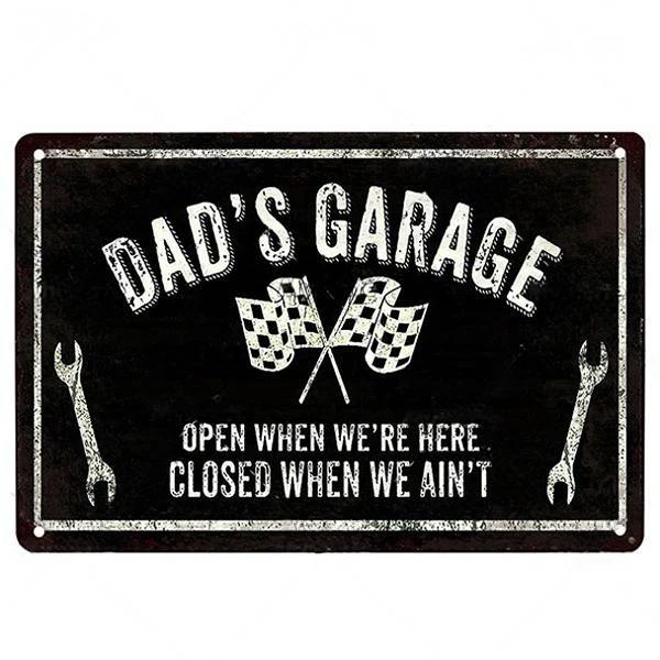Vintage Dad's Garage Metal Tin Sign Decor Room Decoration Metal Plaque Garage Club Man Cave Bar Sign Poster Home Wall Decor