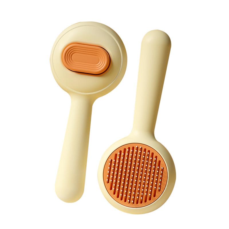 Pet comb Cleaning supplies Brush One-click hair removal Beauty dog comb Stainless steel hair removal Self-cleaning hair removal comb