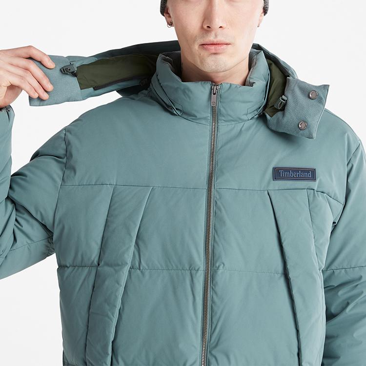 Timberland Removable Hooded Down Jacket Men outerwear Balsam-Green A5RFG-392
