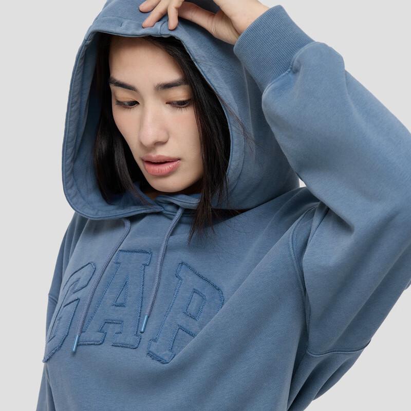 GAP Women's 2025 Autumn Logo Heavy Terry Batwing Hooded Sweatshirt