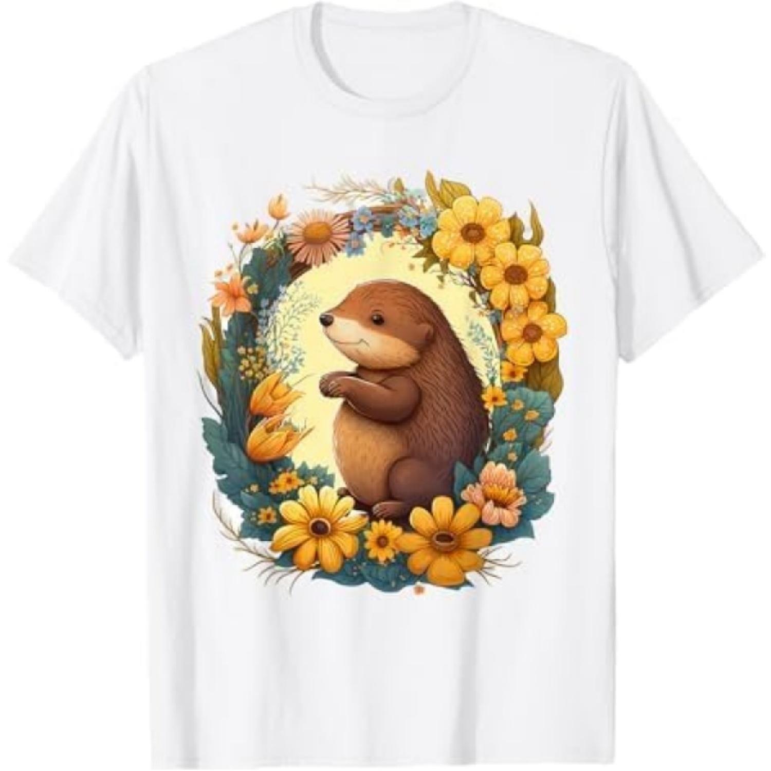 

Sunflower Hippie Floral Platypus T-Shirt VCD Mens Womens Tank Top Sweatshirt Hoodie White XXXXXL
