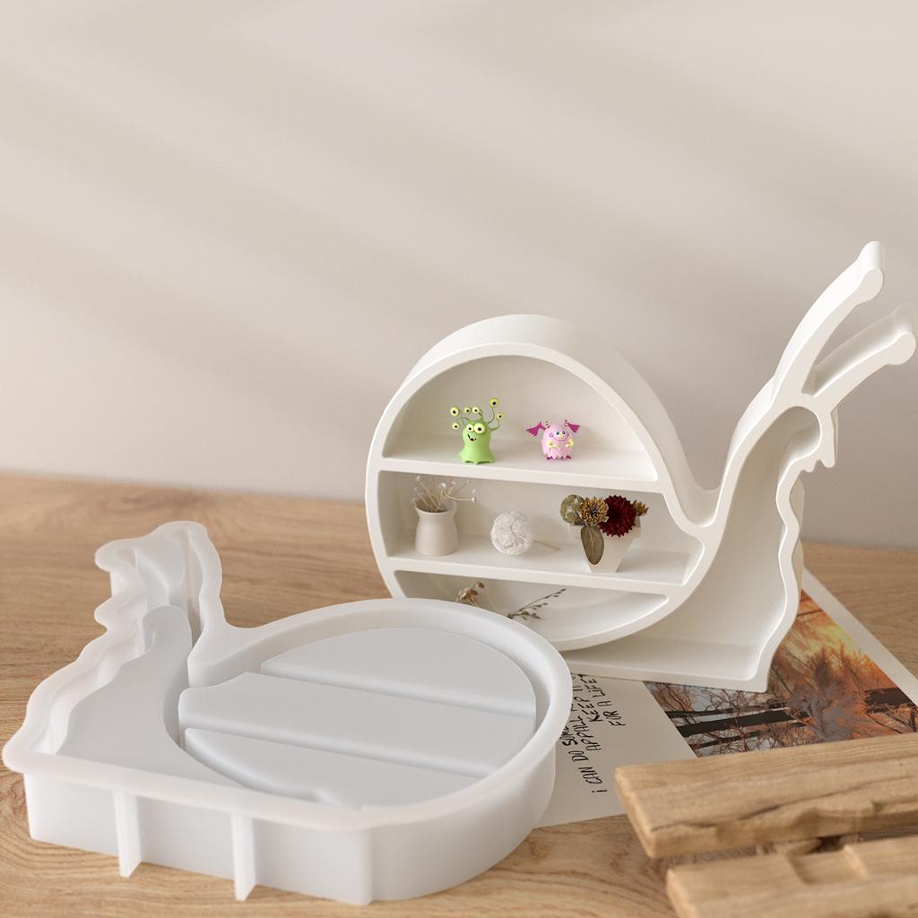 Molde para Estantería de Caracol Lindo Molde de Silicona Soporte de Exhibición de Media Luna Bandeja Molde para Fundición de Epoxi Soporte para Joyería DIY Estante de Almacenamiento Manualidad DIY Hogar