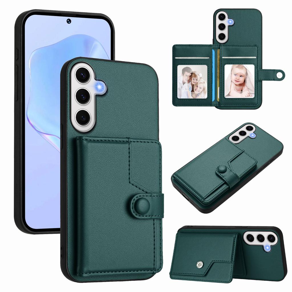 For Samsung Galaxy S24 FE Case RFID Blocking Card Holder Kickstand TPU + PU Leather Phone Back Cover