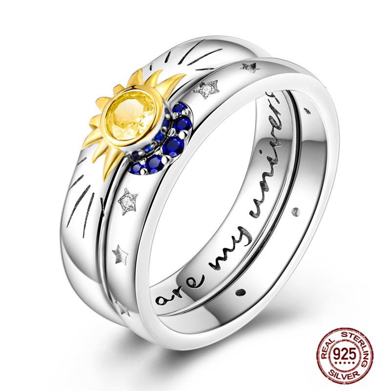 Luminous Firefly 925 Silver Ring Sparkling Rainbow Color Heart Wishbone Flower Original Rings For Women Wedding Jewelry