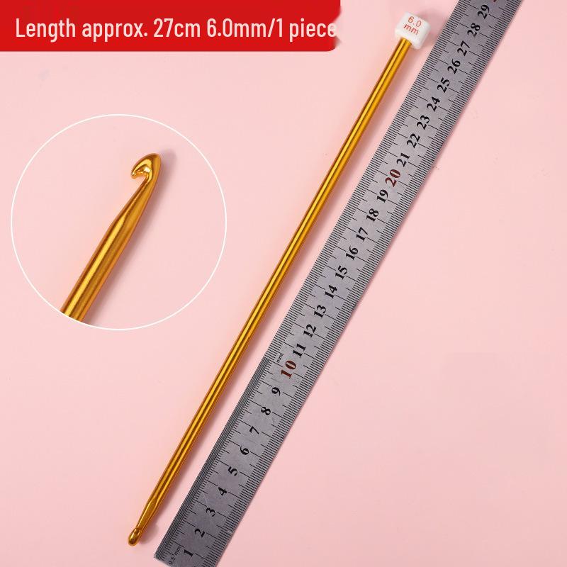 Afghan Crochet Needle Set: Long Handmade Aluminum Hooks & Colored Yarn for DIY Knitting Projects