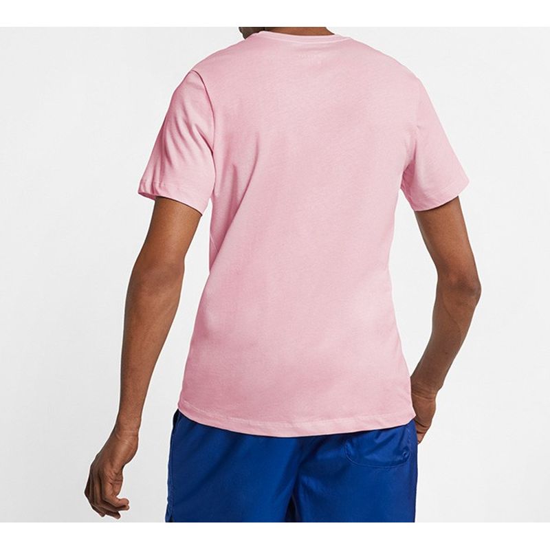 Nike Classic Logo Print Crew Neck Short Sleeve T-Shirt Men Tops Pink AR5005-663