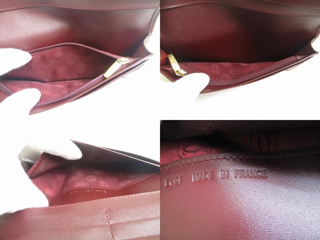 Authentic Cartier Must de Cartier Bordeaux Leather Bifold Long Wallet #a782  Refurbished