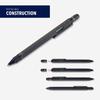 TROIKA Centi Multi-Function Pen with Ruler, Level, and Black/Gold Finish, 1 Count