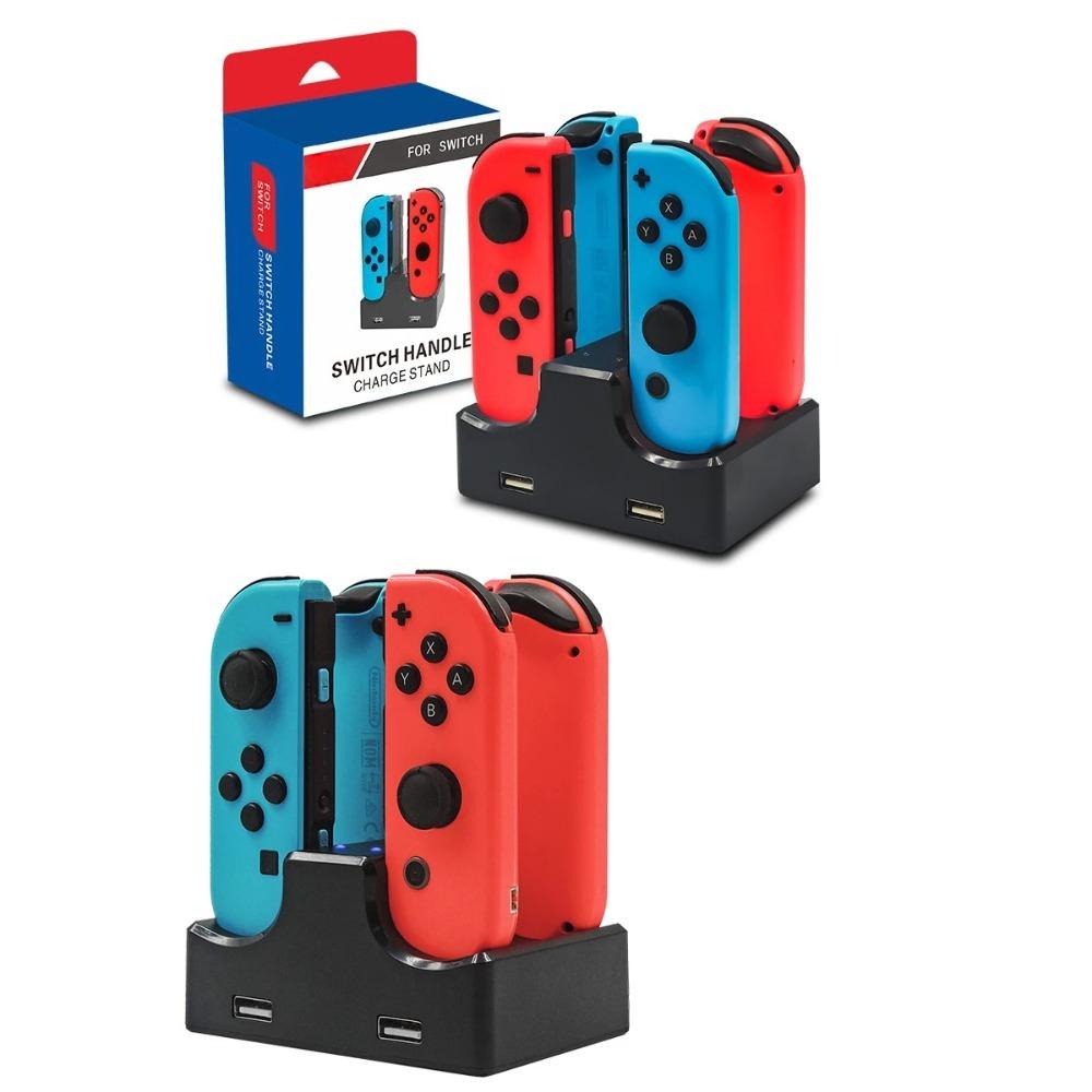 Estação de Carregamento Dock para Joy-Con LED Suporte de Carregamento Com Cabo Micro USB para Console Nintendo Switch