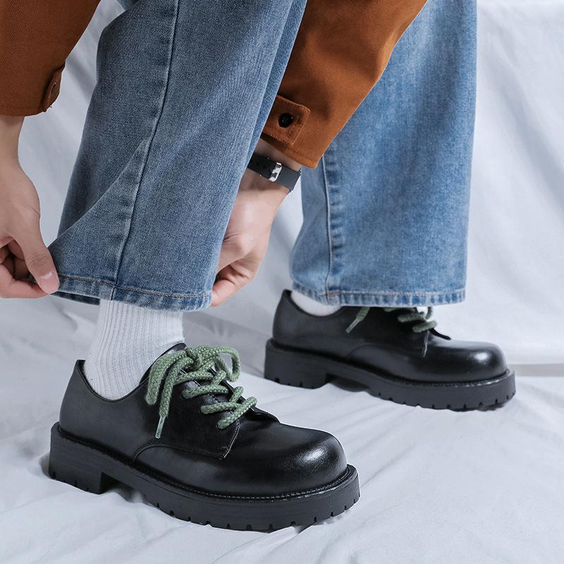 Fashion High Quality Derby Shoes for Men Couple Casual Leather Shoe Workwear Shoes Thick Soled Height Increasing Shoes Zapatos De Hombre