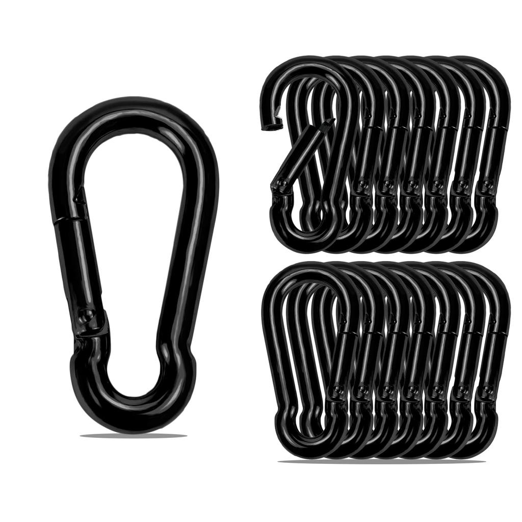 Carabiner Small Key Ring Black Spring Hook Load Capacity Clip