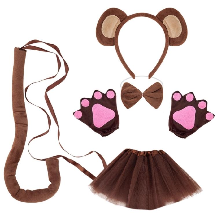

Children Monkey Costume Set Animal Lemur Dress up Outfit Halloween Animal Costume Set for Halloween Christmas Cosplay